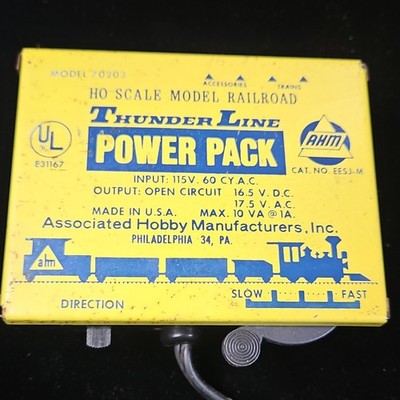 AHM Thunder Line Power Pack Transformer HO Scale Analog 115V 16.5V DC 17.5V AC