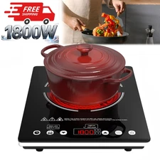 Nafewin 1800W Single Burner Electric Cooktop Portable Family Countertop Stove US