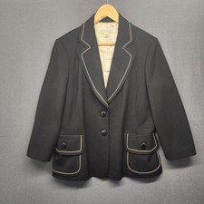 Banana Republic Blazer Womens 14 Black Jacket NEEDS BUTTON REPLACED Included