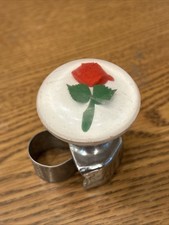 Hollywood Red Rose Steering Wheel Spinner Suicide Knob Chrome Clamp 1950s 60s