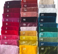 Vintage Pack of 50 solid Silk Velvet Remnants Scraps in 5x5" 8x8" Custom Sizes