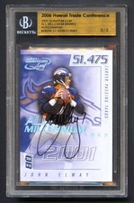 JOHN ELWAY 2001 QUANTUM LEAF ALL-MILLENIUM MARKS HAWAII CONFERENCE AUTO #3/3 BGS
