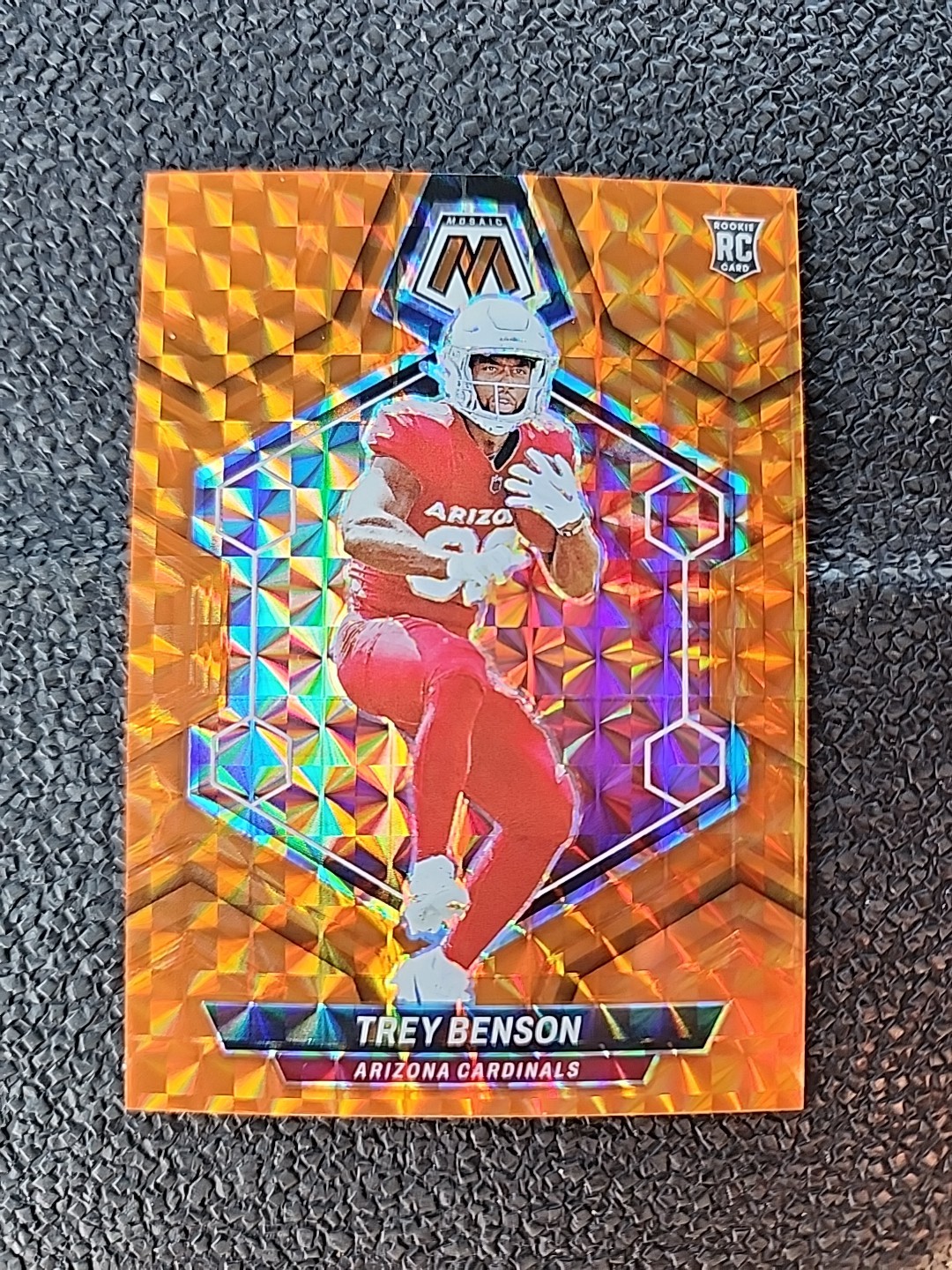 2024 Panini Mosaic - Rookies Trey Benson #360 Orange Mosaic Prizm /199 (RC)