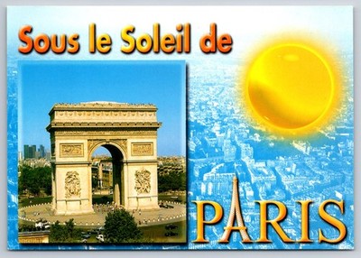 Postcard Sous Le Soleil De Paris Wonders World Aerial View L'Arc de Triomphe