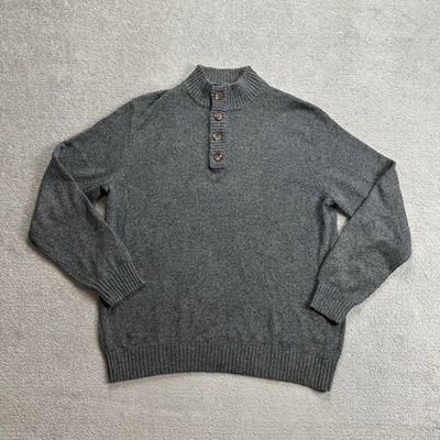 CHAPS Herren Pullover XL Cardigan Sweater Strickpullover Jumper Logo 2205 Grau