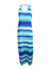 Calvin Klein Women's Plus Striped Chiffon U-Neck Maxi Dress