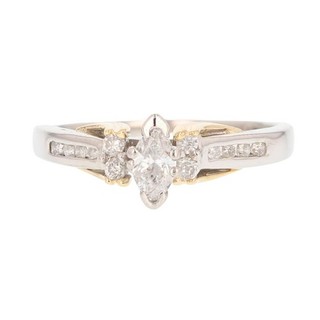 .40ctw Marquise Diamond with Accents Engagement Ring 18k Multi Tone Gold Size 7