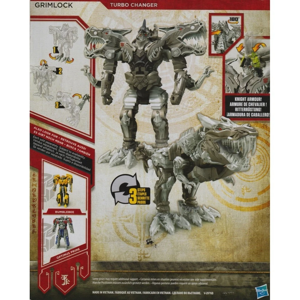 HASBRO TRANSFORMERS ACTION FIGURE 20 cm GRIMLOCK THE LAST KNIGHT - KNIGHT C1318 - Immagine 2 di 2