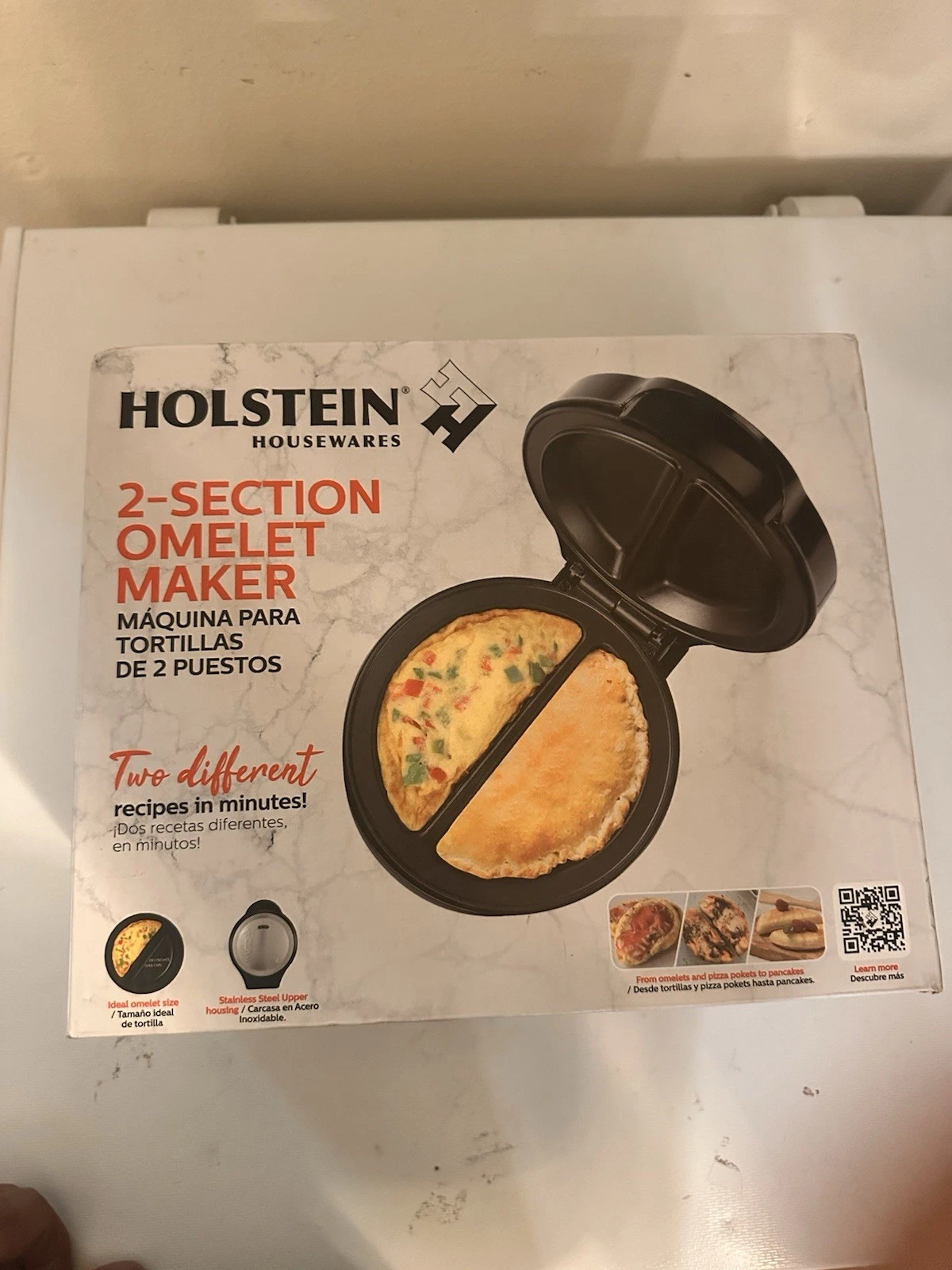HOLSTEIN HOUSEWARES Omelet Maker Black Stainless Steel 2 NonStick Sections NIB
Opens in a new window