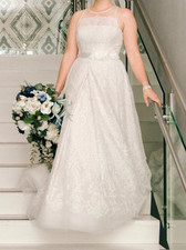 Vera Wang Ivory & Nude Wedding Dress Never Altered SZ 10/12 PRISTINE  L@@K