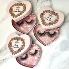 Velvet 59 3D False Faux Eyelashes Full Volume Wispy Strip Vegan Lash Set 3 Pairs