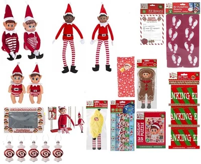 ELVES BEHAVIN' BADLY Elf Doll Elves Behaving Badly Costume Clothes Props & Advent Christmas Elf Games