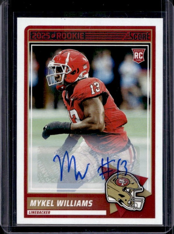 2025 Panini Score Mykel Williams Rookies Signatures RC Rookie Auto #28 49ers