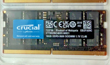 Crucial 16GB DDR5-5600 SO-DIMM Laptop Memory Modules 1x16GB RAM - Fully Tested