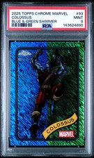 2025 Topps Chrome Marvel Blue Green Shimmer Refractor #93 Colossus /199 PSA 9