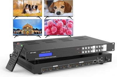 MT-VIKI 4x4 HDMI Matrix Switch 4K 60hz 4 in 4 out Switcher 3D with Web GUI RS232