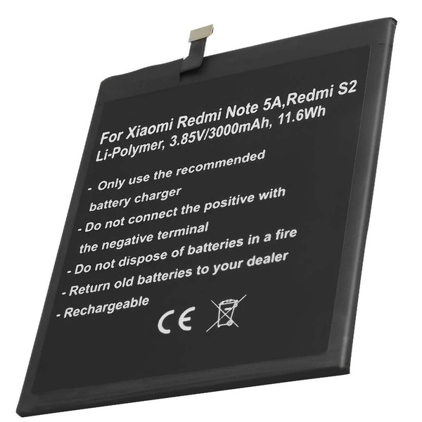 Ersatzakku FüR Redmi Note 5A / S2 Li-Polymer 3,85V 3000Mah 11,6Wh-image