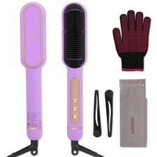 Negative Ionic Hair Straightener Brush with 9 Temp Settings, 30s Fast Heating...
