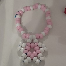 Hello Kitty Pink & White Plastic Beaded Stret...