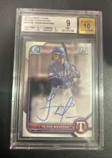 2022 Bowman Chrome Yeison Morrobel Auto RC BGS 9 Rangers