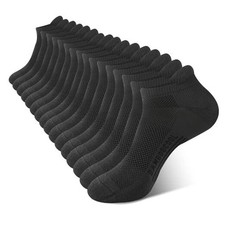 Men's Ankle Socks Moisture Wicking Breathable Odor Large 8 Pairs Dark Grey