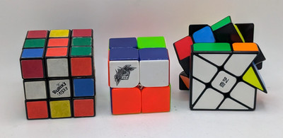 3 Cube Puzzles Cyclone Boys 2x2x2 Qiyi Windmill Cube & Vintage Rubiks Cube 3x3x3