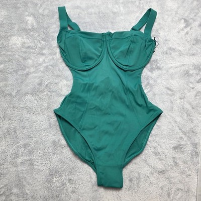 TA3 Women XS Emerald One-Piece Swimsuit Lifty Underwire Lace-Up Back  Cup H / I