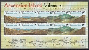 ASCENSION ISLAND 1978-1980 #234A, #261 S/S MNH VOLCANOES/QUEEN MOTHER'S BIRTHDAY