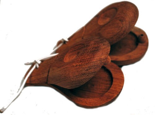 Par De Castañuelas Tradicionales De Madera De Palisandro Españolas
