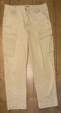 Levi's Men's Beige Cotton Twill Tapered Cargo Pants Size 34 Flat Front Pockets