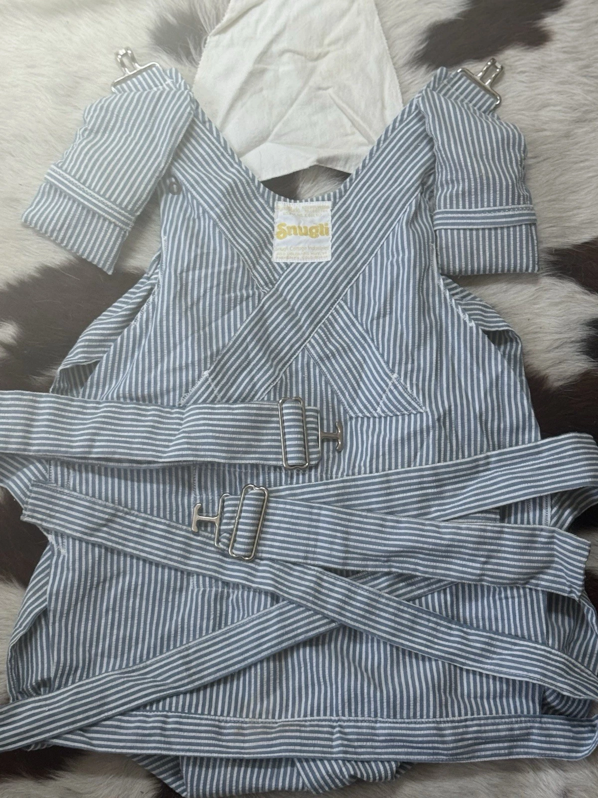VTG 70s Snugli Baby Carrier Handmade USA 100% Cotton Blue Corduroy DISPLAY ONLY