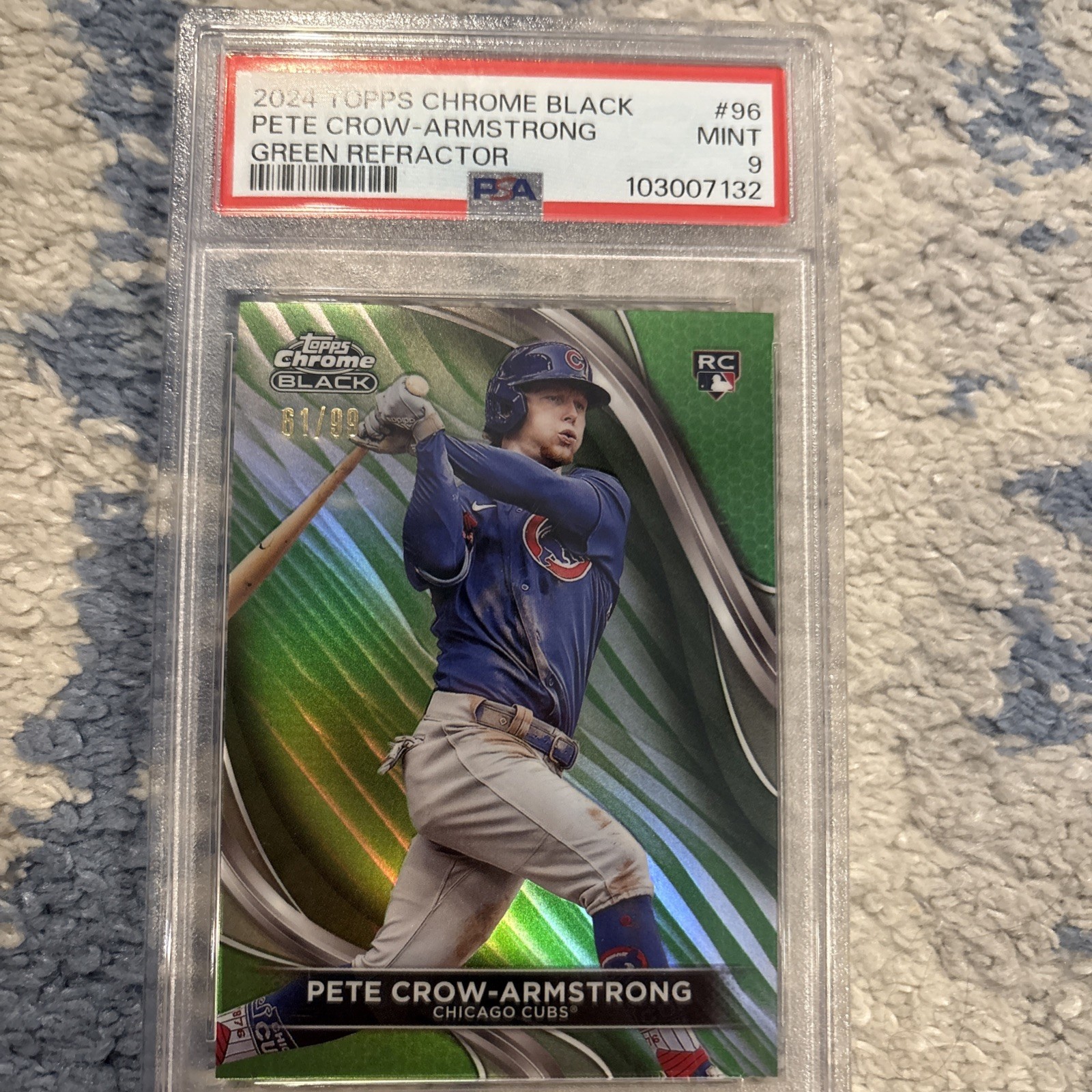 2024 Topps Chrome Black - Pete Crow-Armstrong #96 Green Refractor /99 (RC)