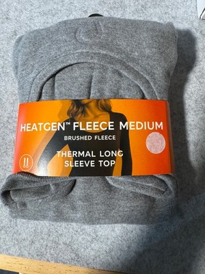 LADIES MARKS AND SPENCER GREY THERMAL HEATGEN FLEECE LONG SLEEVE TOP SIZE 14