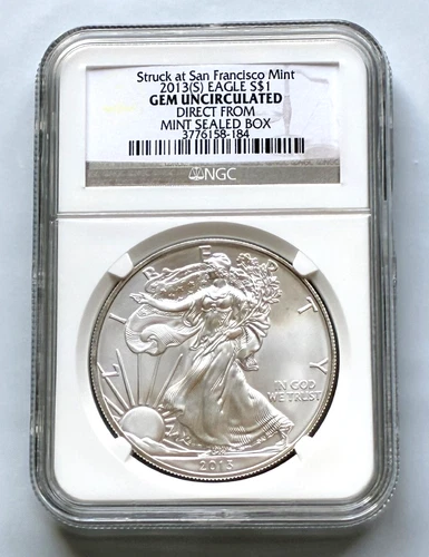 2013 S .999 Silver Eagle S$1 NGC GEM UNCIRCULATED Direct From MINT SEALED BOX