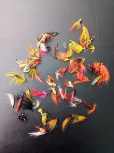 Lot of 73 Vintage Fly Fishing Flies