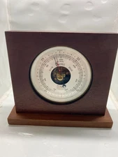 Vintage Airguide Wooden Barometer Made in Chicago USA Desktop Mid Century 