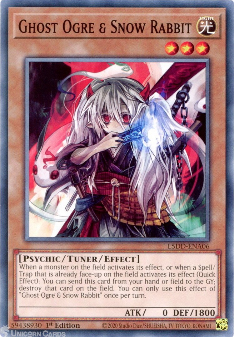 L5DD-ENA06 Ghost Ogre & Snow Rabbit : Common 1st Edition Mint YuGiOh Card