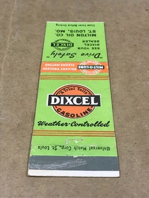 Vintage Dixcel Gasoline- Matchcover, Matchbook