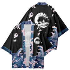 Men Retro Kimono Jacket Coat Japanese Cardigan Yukata Haori Harajuku Baggy Tops