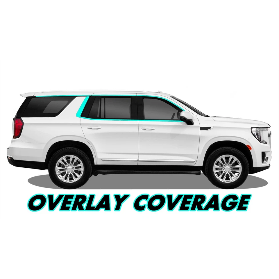 Chrome Delete Blackout Vinyl Overlay for 2021-24 GMC Yukon Window Trim - Image 2 of 4