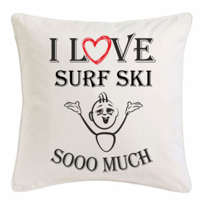 I Love Surf Ski KISSENBEZUG 40X40cm Ich Liebe Surf Ski Weiss 146625