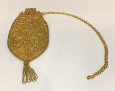 VINTAGE RARE INGE CHRISTOPHER GOLD BEADED EVENING PURSE COLLECTIBLE AMAZING