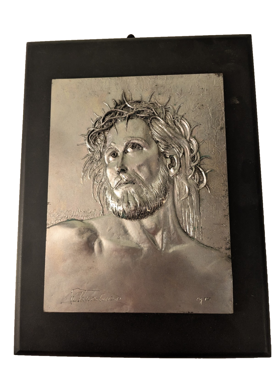 Vintage Domenico Chiarolanza Bas relief of Miraculous Christ in