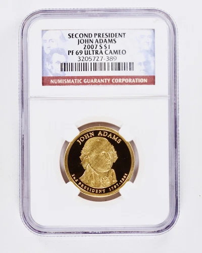 2007-S John Adams Proof Presidential Dollar NGC PF70 Ultra Cameo $1