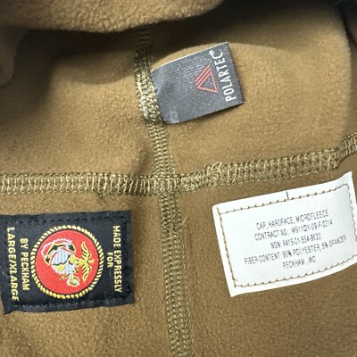 New GENUINE Polartec USMC Coyote Brown Micro Fleece Cap Hat L/XL