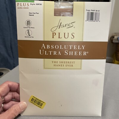 Hanes Plus Absolutely Ultra Sheer Panty Hose Sz 1 Plus Natural NIP 00P30