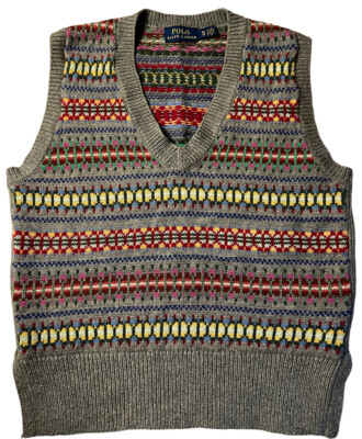 Polo Ralph Lauren Fair Isle Multi Sweater Vest Cotton/Silk