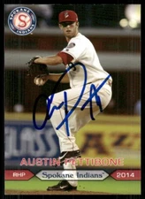 2014 Spokane Indians AUSTIN PETTIBONE Signed Card autograph auto RANGERS