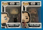 FUNKO POP STAR WARS ROGUE ONE LOT CHIRRUT IMWE 140 & BAZE MALBUS 141