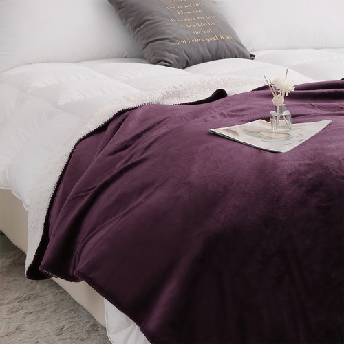 Sherpa Throw Soft Plush Cozy Warm Fleece Luxury Reversible Blanket Home Sofa Bed - Picture 44 of 51